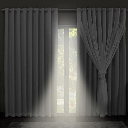 Imagem de Cortina Blackout em Tecido com Voil 2,80m x 2,30m