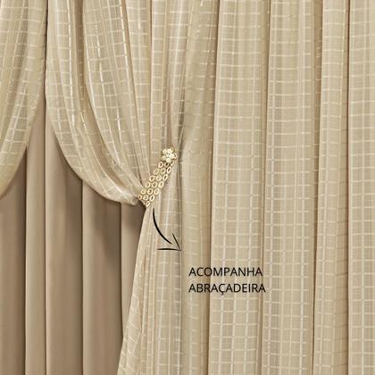 Imagem de Cortina Blackout em tecido com Voil Xadrez Montreal 2,00 X 1,70 Chocolate