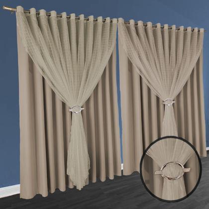 Imagem de cortina blackout Fiori corta luz 5,00 x 2,60 c/voal branco
