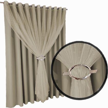 Imagem de cortina blackout Fiori corta luz 8,00 x 2,40 c/voal cinza