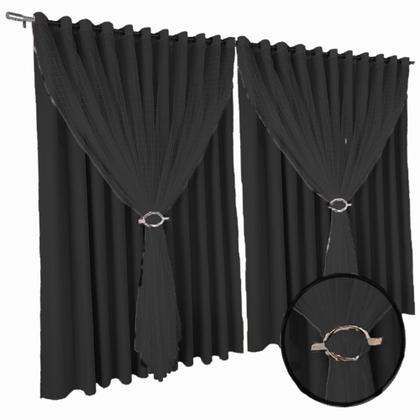 Imagem de cortina blackout Fiori para varão e sala 5,50 x 2,80 branc