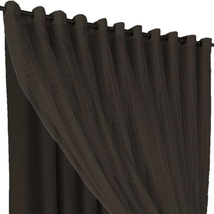 Imagem de cortina blackout Jade corta luz 6,80 x 2,80 quarto marrom