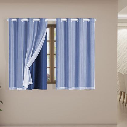 Imagem de Cortina Blackout PVC com Tecido Voil 2,00 m x 1,40 m