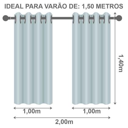 Imagem de Cortina Blackout PVC com Tecido Voil 2,00 m x 1,40 m