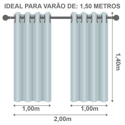 Imagem de Cortina Blackout PVC com Tecido Voil Xadrez 2,00 m x 1,40 m - Branco
