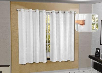 Imagem de Cortina Blackout Pvc Com Tecido Voil Xadrez 2,80 M X 1,80 M