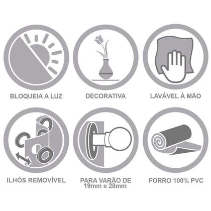 Imagem de Cortina Blackout Pvc Com Tecido Voil Xadrez 2,80 M X 2,30 M Blecaute Isolamento Térmico