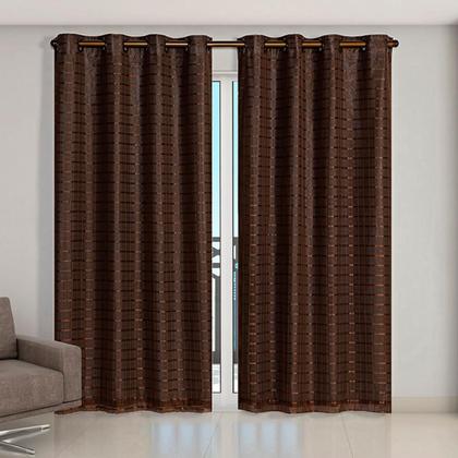 Imagem de Cortina Blackout Pvc Com Tecido Voil Xadrez 2,80 M X 2,30 M Blecaute Isolamento Térmico