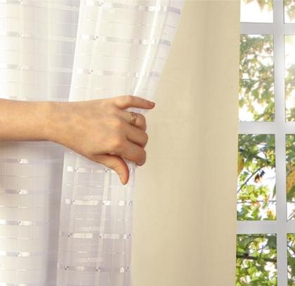 Imagem de Cortina Blackout Pvc Com Tecido Voil Xadrez 2,80 M X 2,50 M