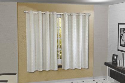 Imagem de Cortina Blackout Pvc Com Tecido Voil Xadrez 2,80 M X 2,50 M