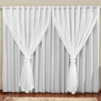 Imagem de Cortina Blackout Pvc com Voil Tecido 2,00 M X 1,40 M em 4 Opções de Cores - Casa Dona