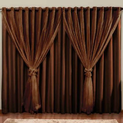 Imagem de Cortina Blackout Pvc com Voil Tecido 2,00 M X 1,40 M em 4 Opções de Cores - Casa Dona