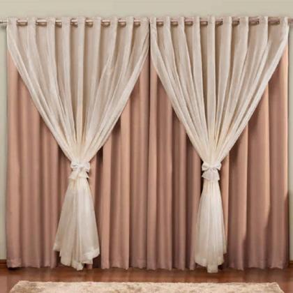 Imagem de Cortina Blackout Pvc com Voil Tecido 2,8 M X 2,8 M em 4 Opções de Cores - Casa Dona