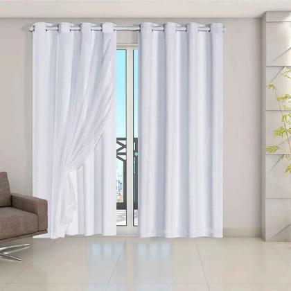 Imagem de Cortina Blackout Pvc com Voil Tecido 2,8 M X 2,8 M em 4 Opções de Cores - Casa Dona