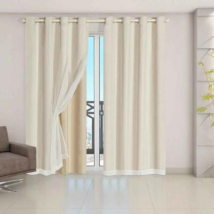 Imagem de Cortina Blackout Pvc com Voil Tecido 2,8 M X 2,8 M em 4 Opções de Cores - Casa Dona