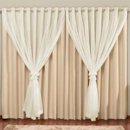 Imagem de Cortina Blackout Pvc com Voil Tecido 2,8 M X 2,8 M em 4 Opções de Cores - Casa Dona