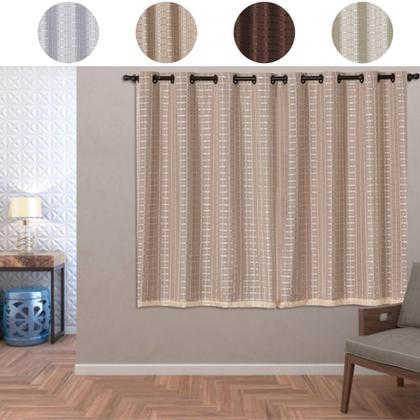 Imagem de Cortina Blackout Pvc Com Voil Tecido Xadrez 2,00 M X 1,40 M Em 4 Opções De Cores - Casa Dona