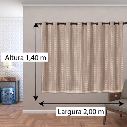Imagem de Cortina Blackout Pvc Com Voil Tecido Xadrez 2,00 M X 1,40 M Em 4 Opções De Cores - Casa Dona