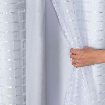 Imagem de Cortina Blackout Pvc com Voil Tecido Xadrez 2,8 M X 2,3 M em 4 Opções de Cores - Casa Dona