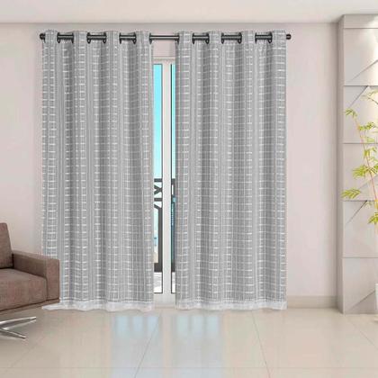Imagem de Cortina Blackout Pvc Com Voil Tecido Xadrez 2,8 M X 2,3 M Em 4 OpÇÕEs De Cores - Casa Dona