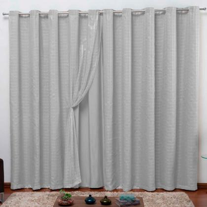 Imagem de Cortina Blackout Pvc Com Voil Tecido Xadrez 2,8 M X 2,3 M Em 4 OpÇÕEs De Cores - Casa Dona