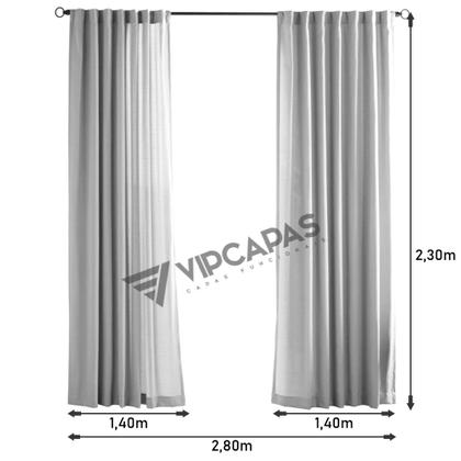 Imagem de Cortina Blackout PVC Corta Luz Sol 100% Blecaute 2,80 X 2,30 Preto