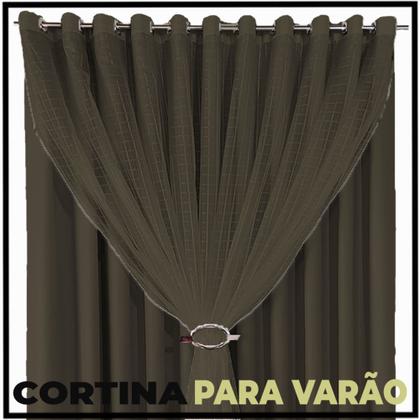 Imagem de Cortina blackout Quarto apartamento Fiori 6 x 2,50 marrom