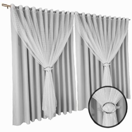 Imagem de Cortina blackout Quarto apartamento Fiori 6 x 2,50 marrom