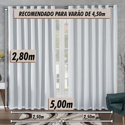 Imagem de Cortina Blackout Tecido 5 Metros com Voil 5,00x2,80