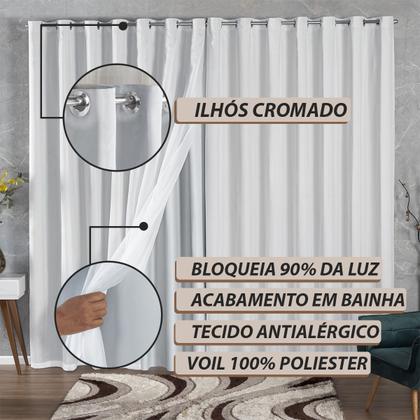 Imagem de Cortina Blackout Tecido 5 Metros com Voil 5,00x2,80