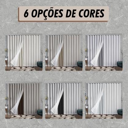 Imagem de Cortina Blackout Tecido 5 Metros com Voil 5,00x2,80