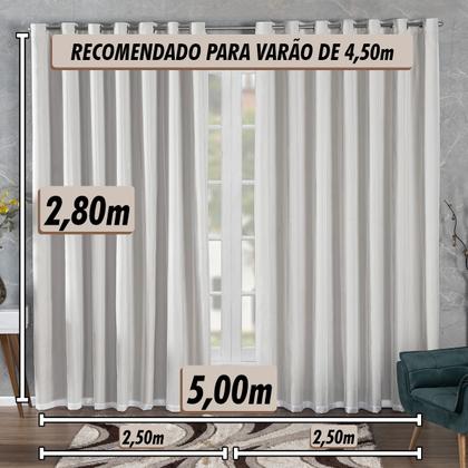 Imagem de Cortina Blackout Tecido 5 Metros com Voil 5,00x2,80