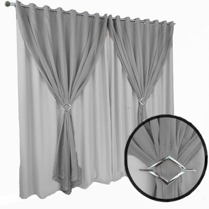 Imagem de cortina blackout tecido grosso Berlim  8,00 x 2,90 cinza