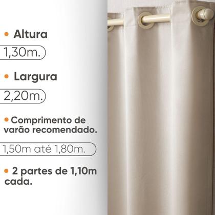 Imagem de Cortina Blackout Tecido para Cozinha 2,20 x 1,30 Blecaute