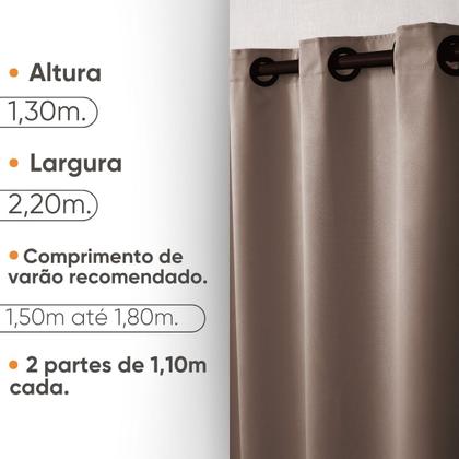 Imagem de Cortina Blackout Tecido para Cozinha 2,20 x 1,30 Blecaute