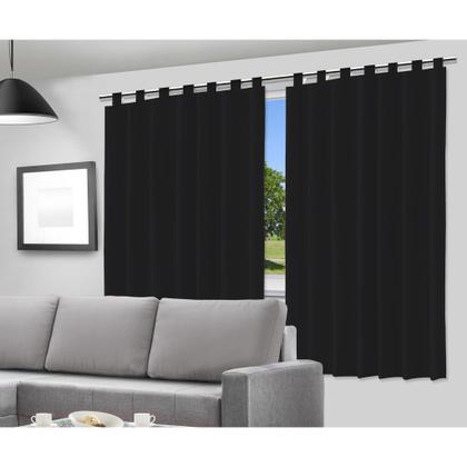 Imagem de Cortina Blecaute Blackout 280x240cm com Alça para Varão Corta Luz 100% PVC para Sala Quarto Várias Cores - Envio Rápido