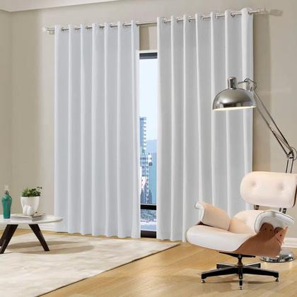 Imagem de Cortina Blecaute de Tecido Para Quarto e Sala 3 Metros Com Ilhós Cromado Admirare