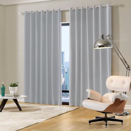 Imagem de Cortina Blecaute de Tecido Para Quarto e Sala 3 Metros Com Ilhós Cromado Admirare