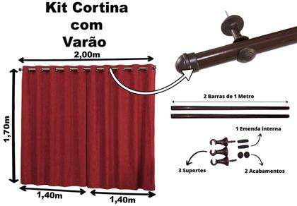 Imagem de Cortina Blecaute Suede 2,80 x 1,70 Com Varão Incluso Premium