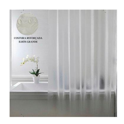 Imagem de Cortina Box Banheiro Fosca Antimofo Flexível 1.40m  2,00m