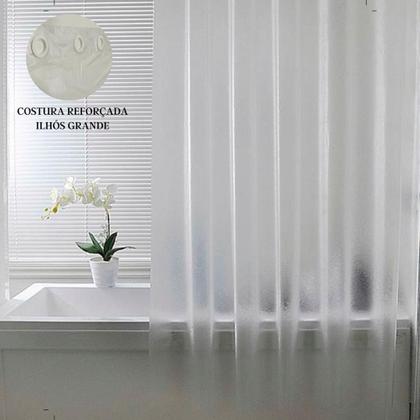 Imagem de Cortina Box Banheiro Fosca Antimofo Flexível 1.40m  2,00m