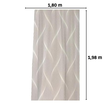 Imagem de Cortina Box Banheiro Poliéster 198x180cm Com Varão 70cm a 1,20m E Ganchos Lavável Antimofo Com Ganchos