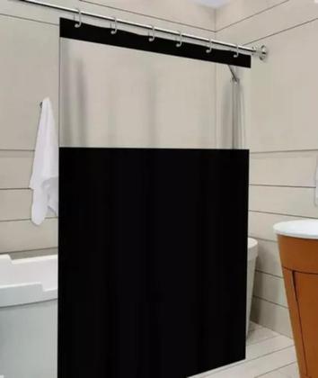 Imagem de Cortina Box Com Ganchos Antimofo Em Pvc 1,38 X 1,98 C/ Visor