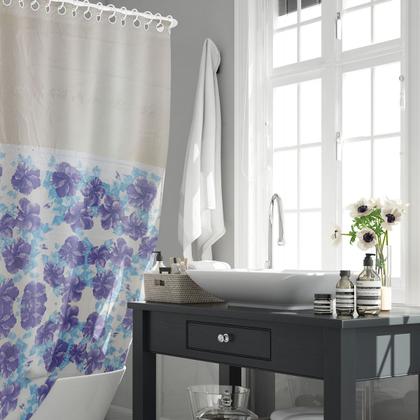 Imagem de Cortina Box Plástica Banheiro Com Visor Gancho 1,35X 1,78m + Varão Ajustável até 150cm