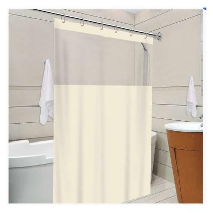 Imagem de Cortina Box Pvc Impermeável Antimofo 1,38x1,98m cor Bege