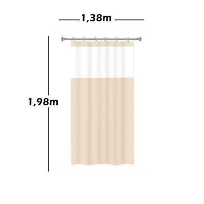 Imagem de Cortina Box Pvc Impermeável Antimofo 1,38x1,98m cor Bege