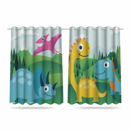 Imagem de Cortina com 3 Capa de Almofadas Dino Cute