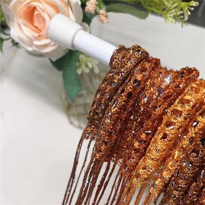 Imagem de Cortina com cordão de porta com borla dividida 100x200 cm