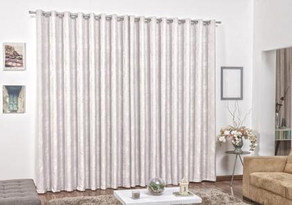 Imagem de Cortina com ilhós cromado  para sala ou quarto   3 metros curtinas aconchegantes