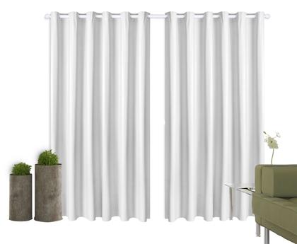 Imagem de Cortina Corta Luz 2,00m X 1,80m 100% Blackout PVC Branca Para Sala Ou Quarto Para Varão Simples